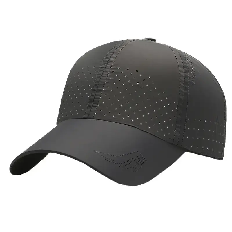 Men's Black Perforated Baseball Cap Outdoor Sports Sun Hat