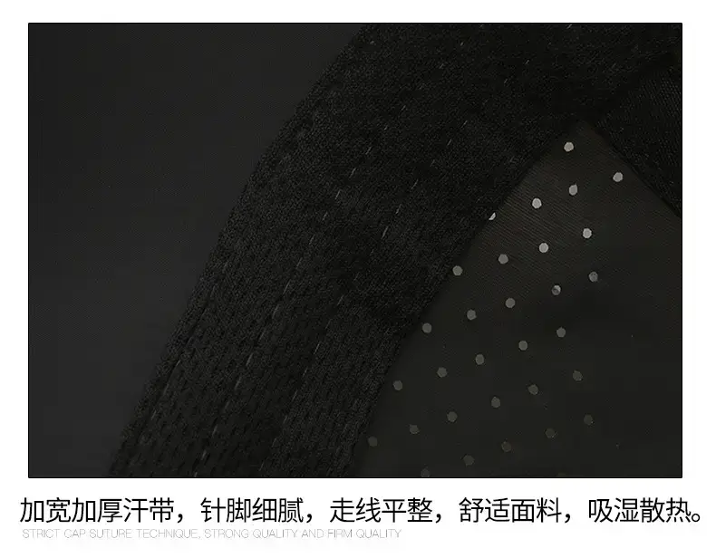 Men's Black Perforated Baseball Cap Outdoor Sports Sun Hat — feature 12