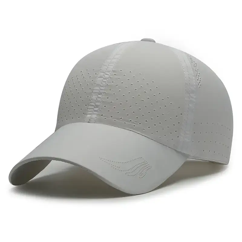 Men's Black Perforated Baseball Cap Outdoor Sports Sun Hat