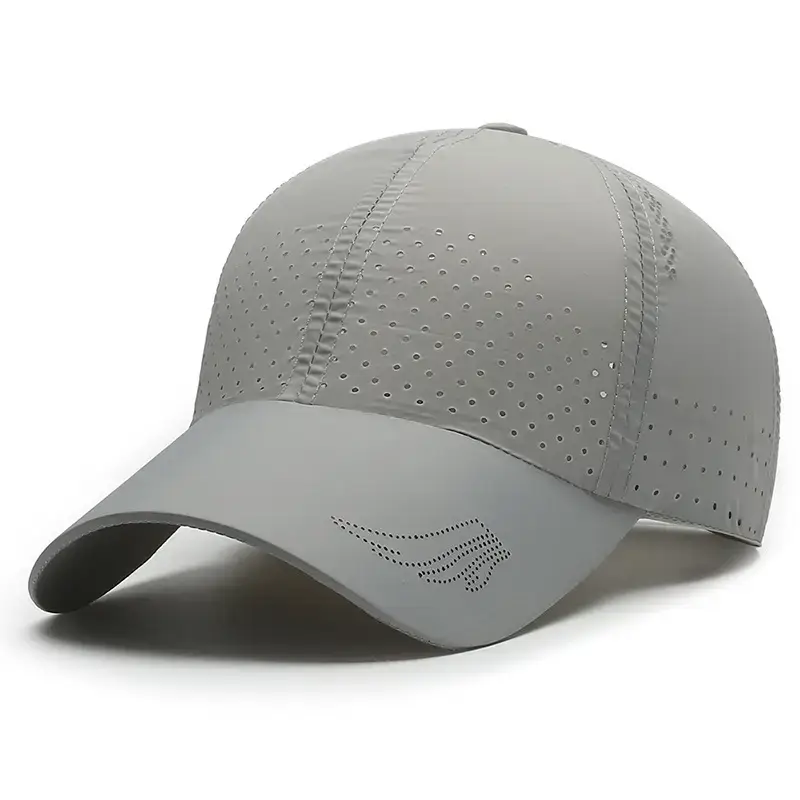 Men's Black Perforated Baseball Cap Outdoor Sports Sun Hat