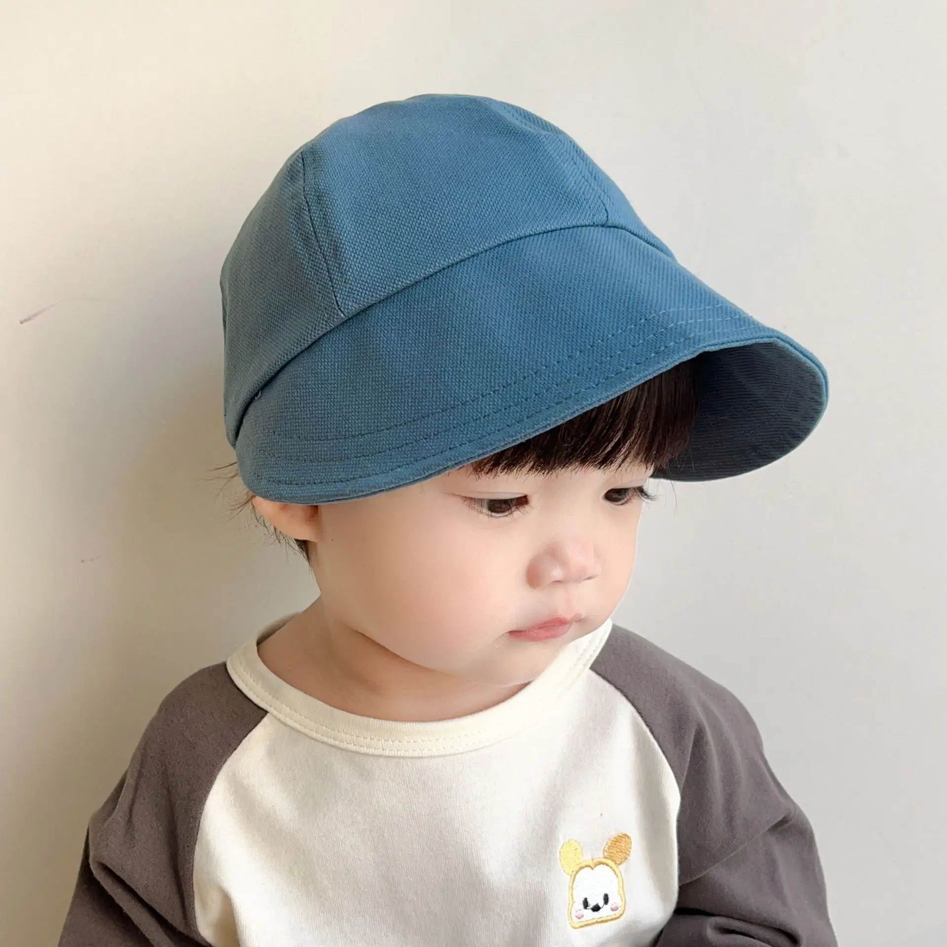 Blue Flat Cap for Kids Girls Infant Soft Eaves - Image 5