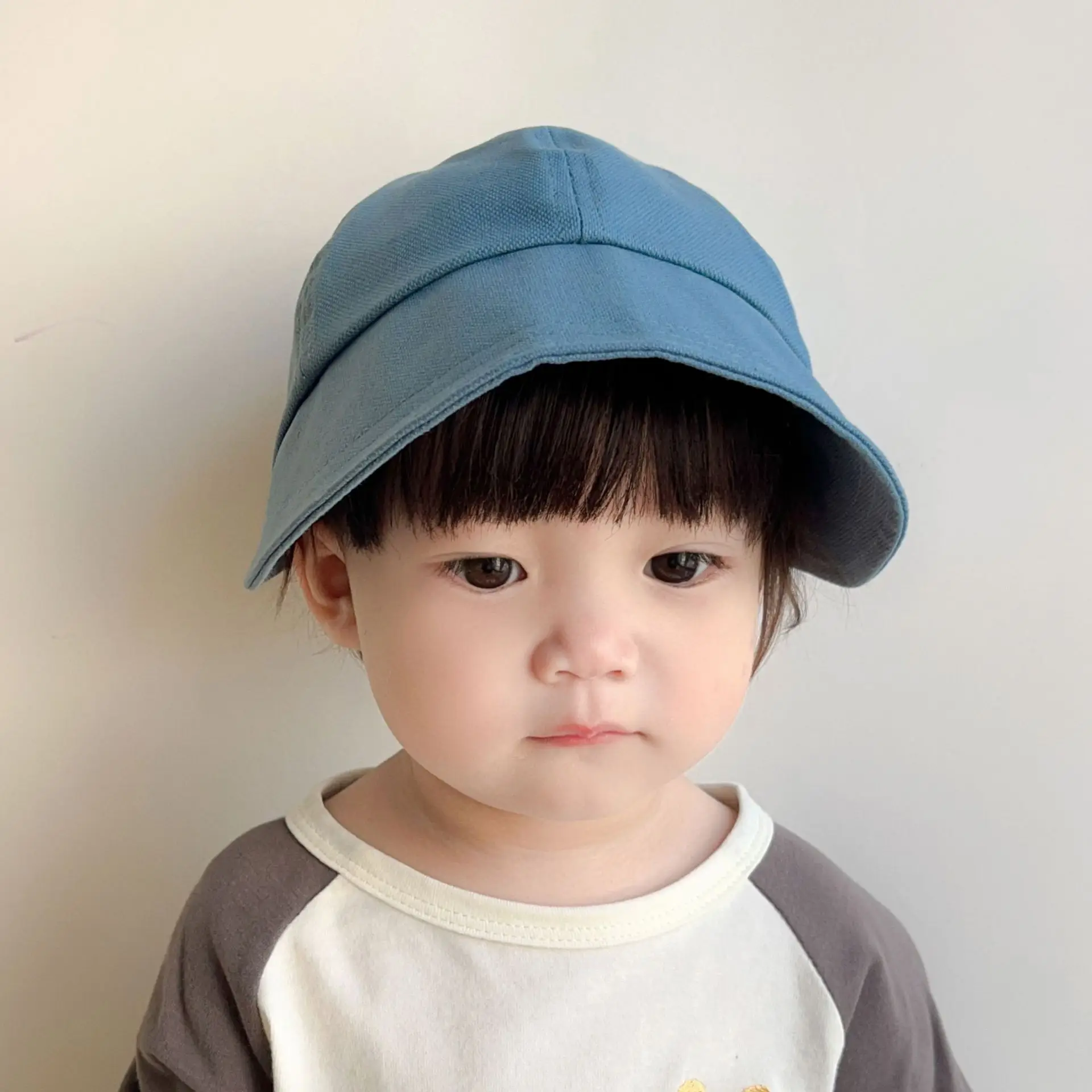 Blue Flat Cap for Kids Girls Infant Soft Eaves - Image 6