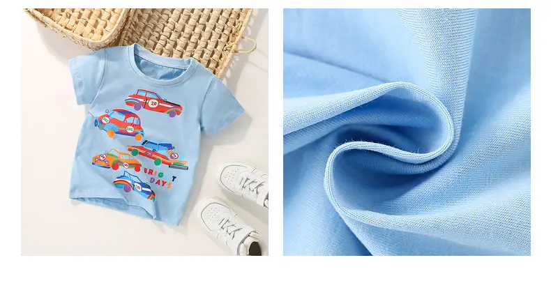 Children's Cotton Car Print T-Shirt Bright Days Summer — feature 42