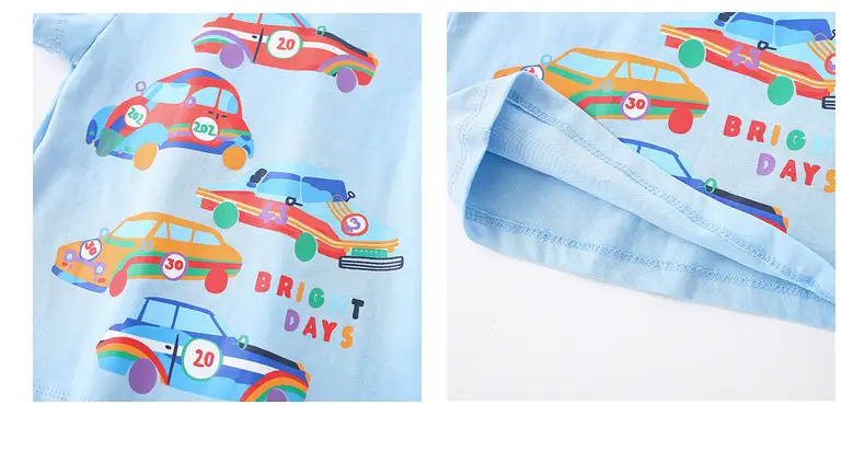 Children's Cotton Car Print T-Shirt Bright Days Summer — feature 43
