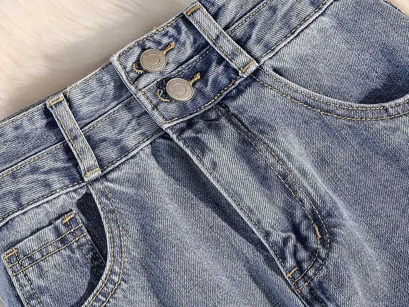 Women Denim High Waist Slim Side Slit Skirt Large — feature 21