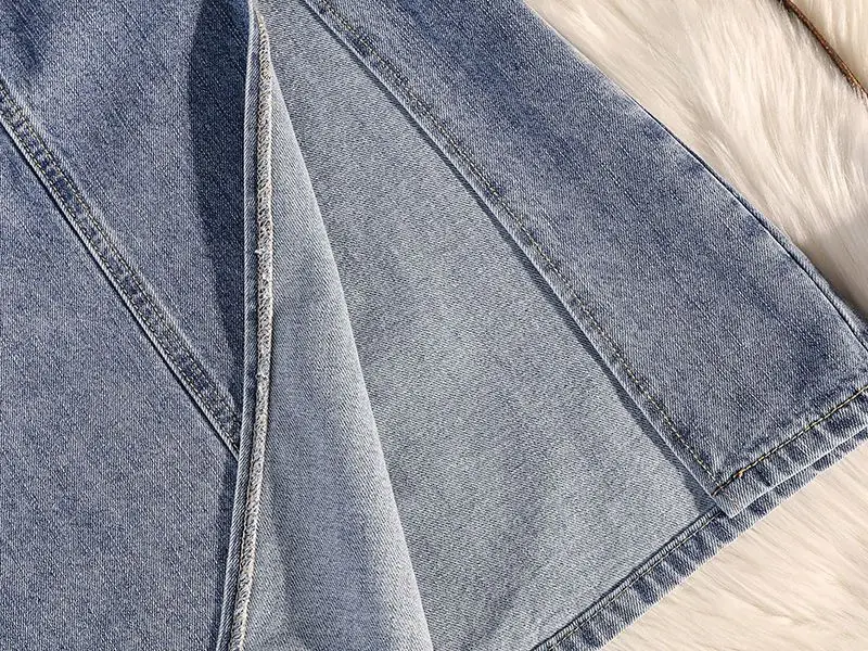 Women Denim High Waist Slim Side Slit Skirt Large — feature 25
