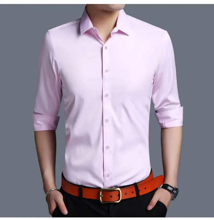 Men's White Slim Fit Long Sleeve Business Shirt — feature 10
