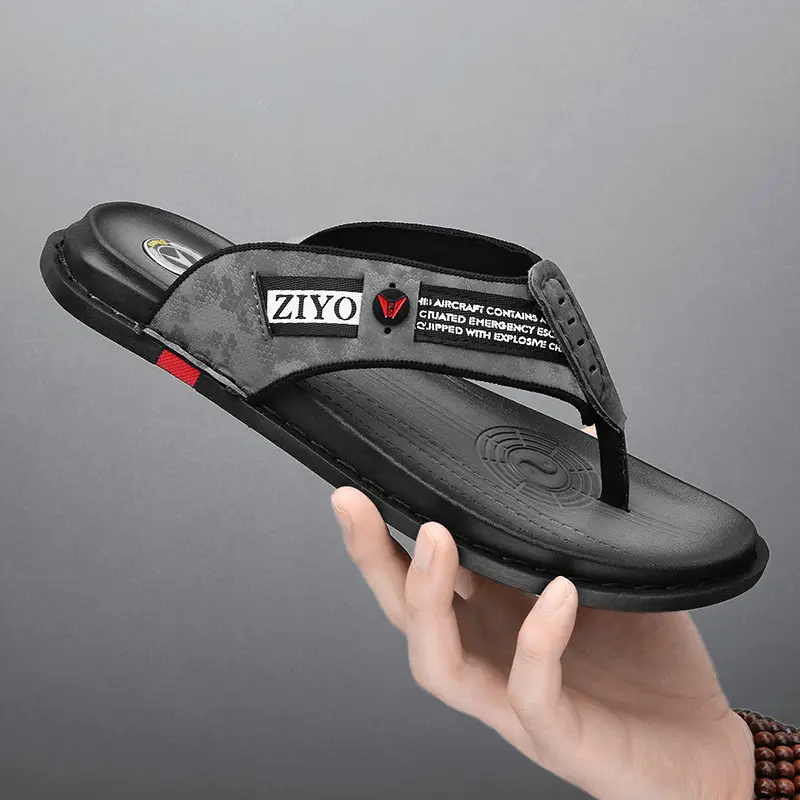 Men's 2023 Black Cross-Body Flat Flip Flops
