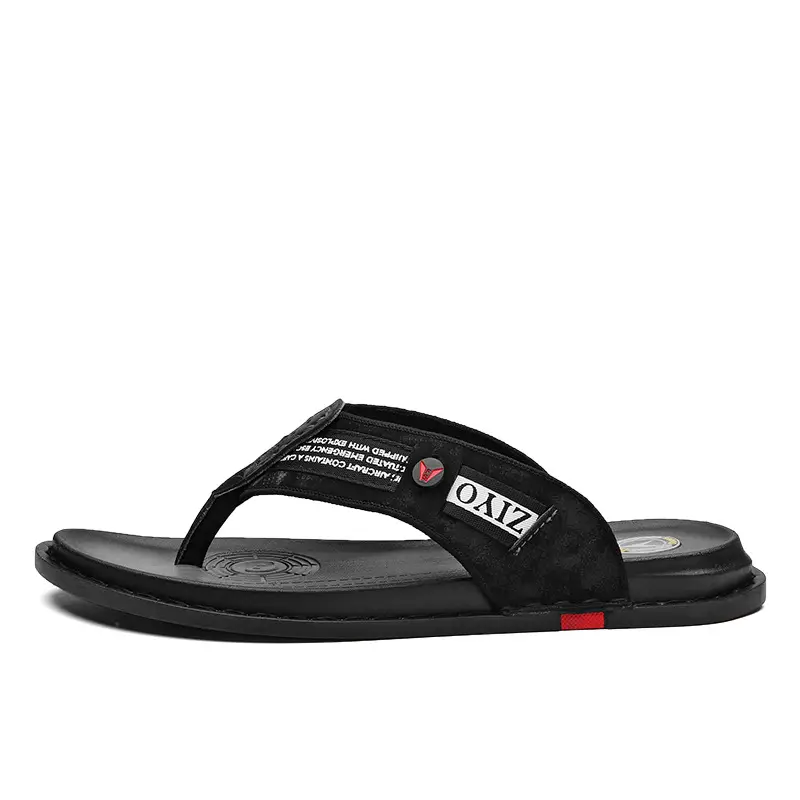 Men's 2023 Black Cross-Body Flat Flip Flops