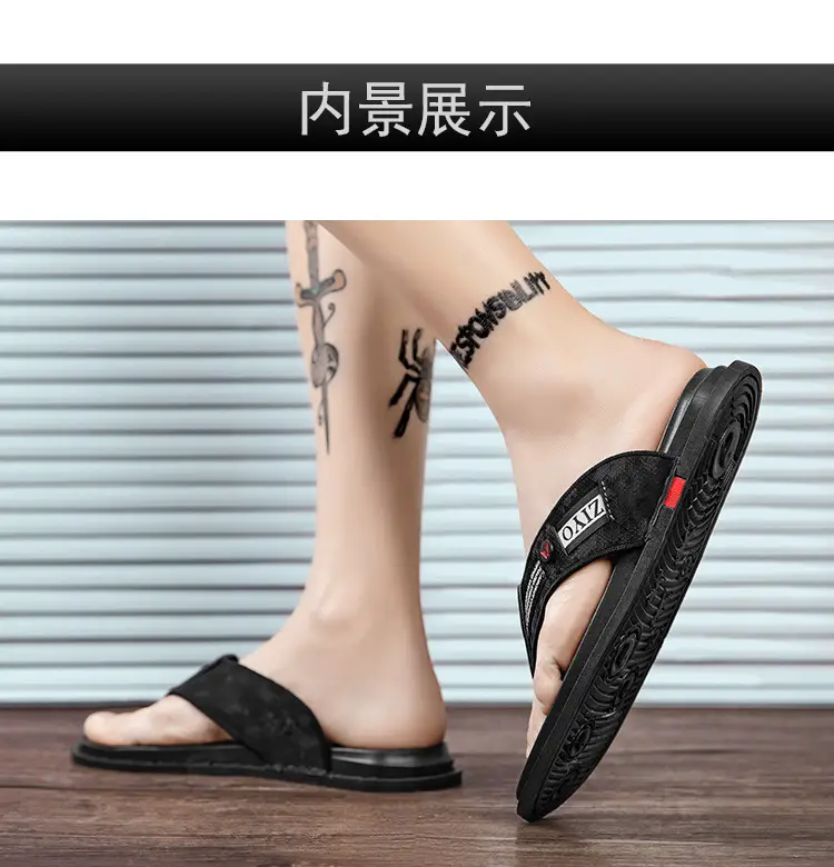 Men's 2023 Black Cross-Body Flat Flip Flops — feature 17