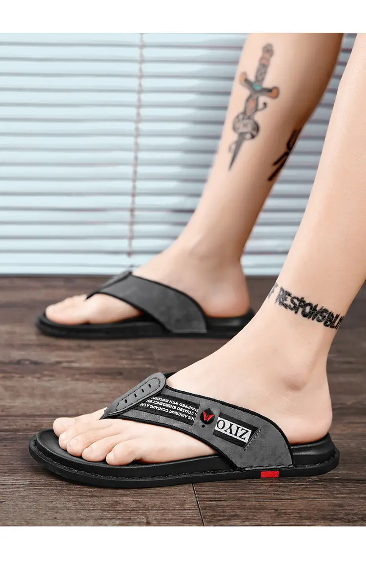 Men's 2023 Black Cross-Body Flat Flip Flops — feature 20