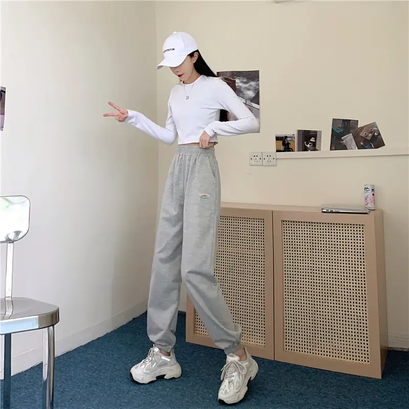 Korean Style Plus Size Embroidered Sweatpants Women — feature 13