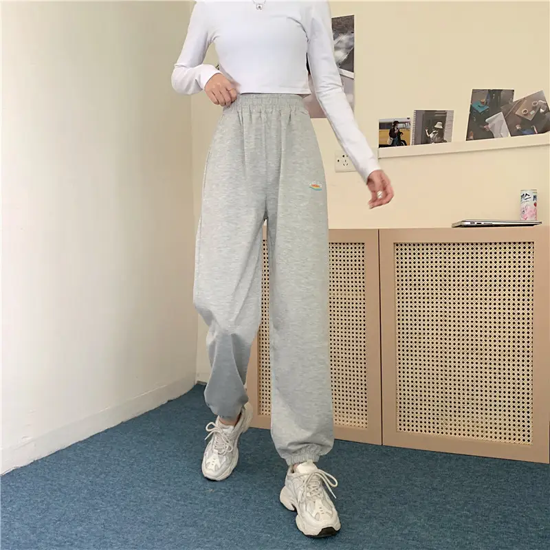 Korean Style Plus Size Embroidered Sweatpants Women — feature 15