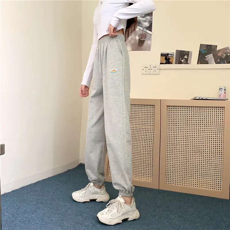 Korean Style Plus Size Embroidered Sweatpants Women — feature 17