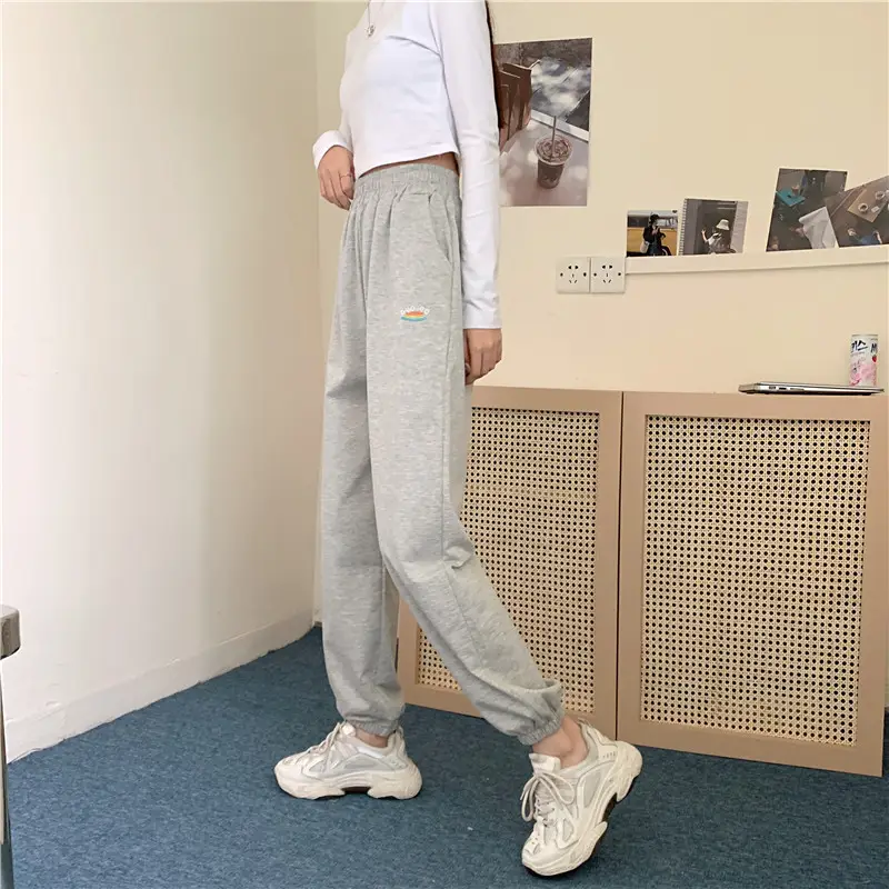 Korean Style Plus Size Embroidered Sweatpants Women — feature 18