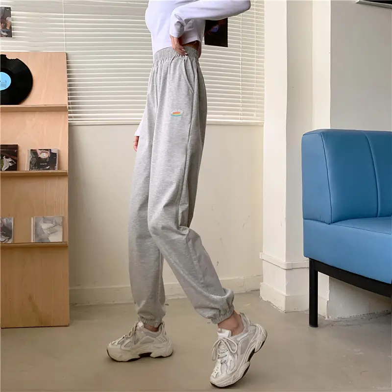 Korean Style Plus Size Embroidered Sweatpants Women — feature 19