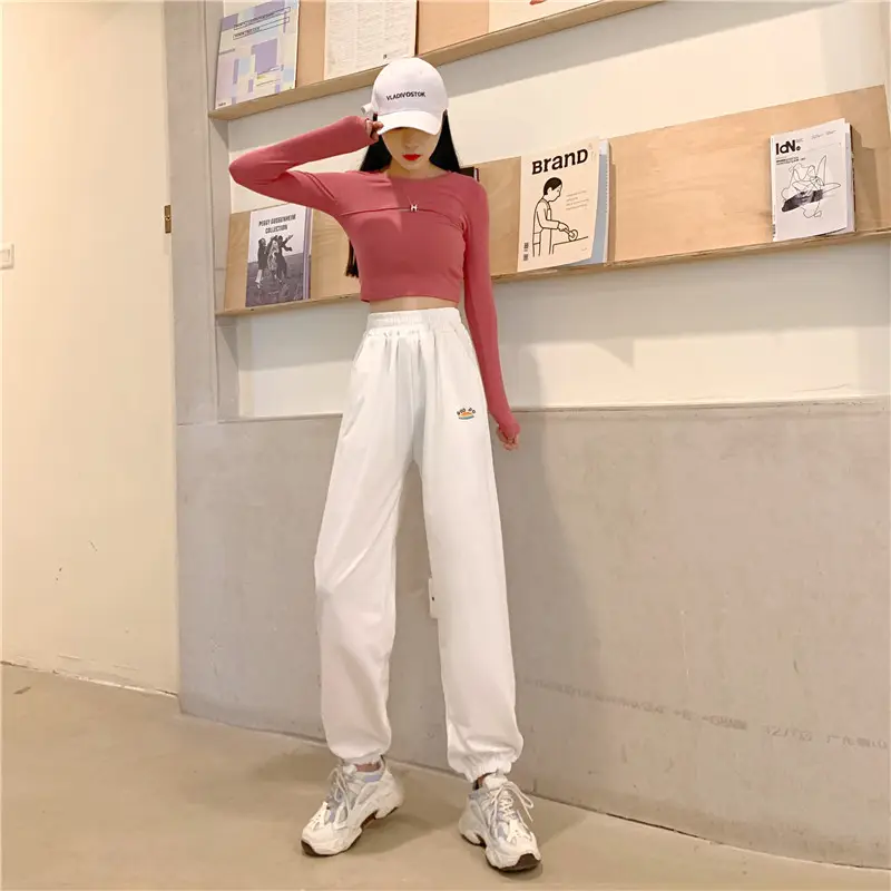 Korean Style Plus Size Embroidered Sweatpants Women — feature 22
