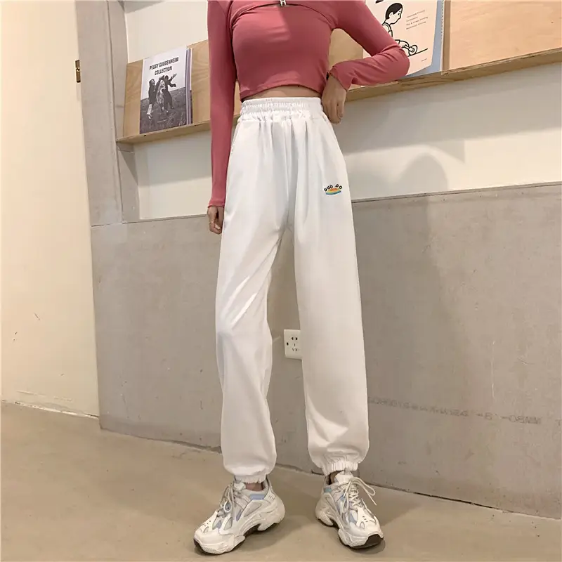 Korean Style Plus Size Embroidered Sweatpants Women — feature 23