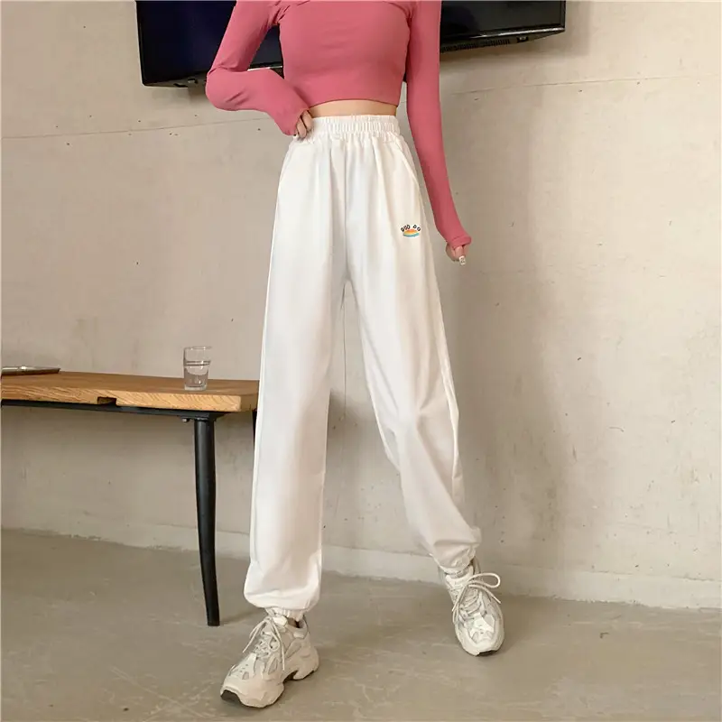 Korean Style Plus Size Embroidered Sweatpants Women — feature 25