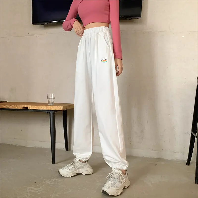 Korean Style Plus Size Embroidered Sweatpants Women — feature 26
