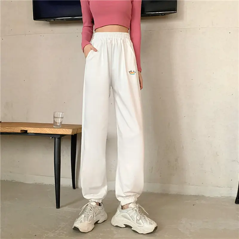 Korean Style Plus Size Embroidered Sweatpants Women — feature 27