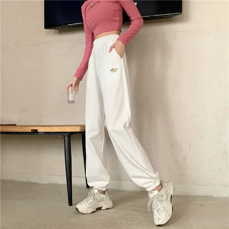 Korean Style Plus Size Embroidered Sweatpants Women — feature 28