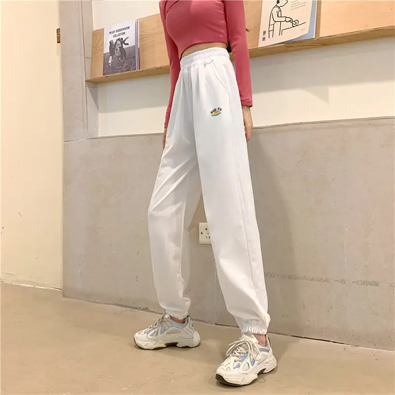 Korean Style Plus Size Embroidered Sweatpants Women — feature 29