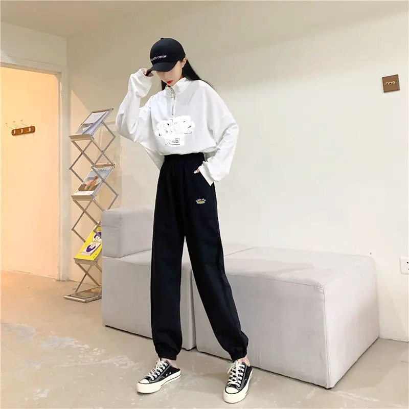 Korean Style Plus Size Embroidered Sweatpants Women — feature 3