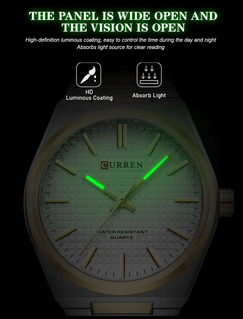 Curren Men's Gold Steel Watch with Dial — feature 6