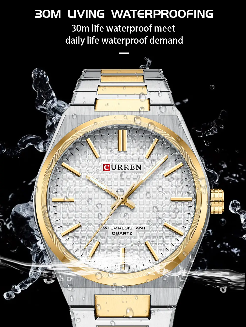 Curren Men's Gold Steel Watch with Dial — feature 7