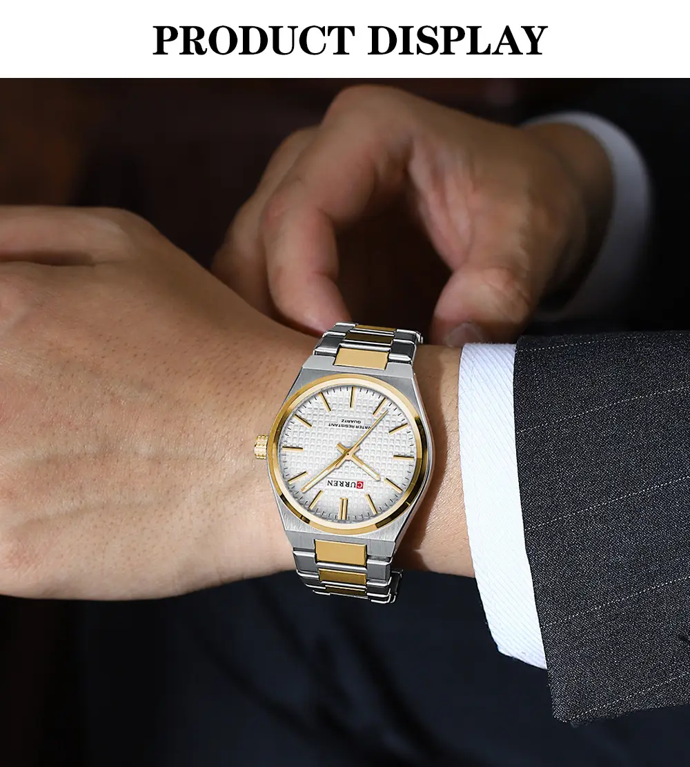 Curren Men's Gold Steel Watch with Dial — feature 8
