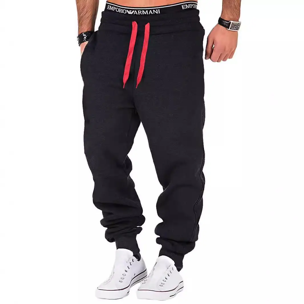 White Elastic Waistband Casual Sports Pants for Men Women - Image 8