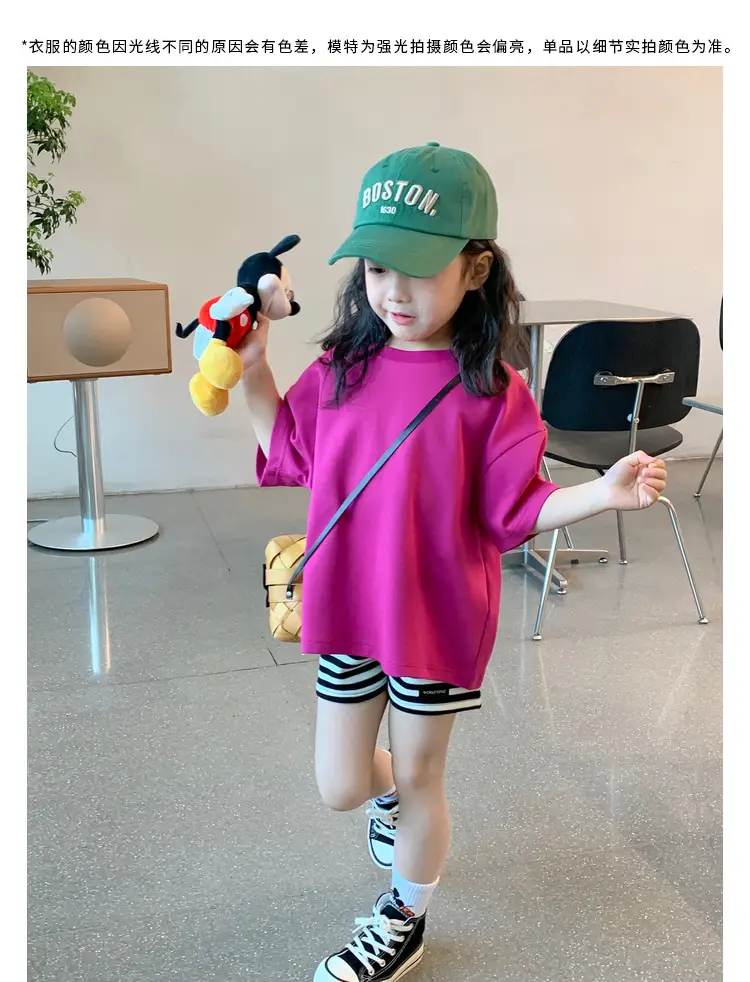 Black T-Shirt for Girls Summer Wear Solid Color — feature 35