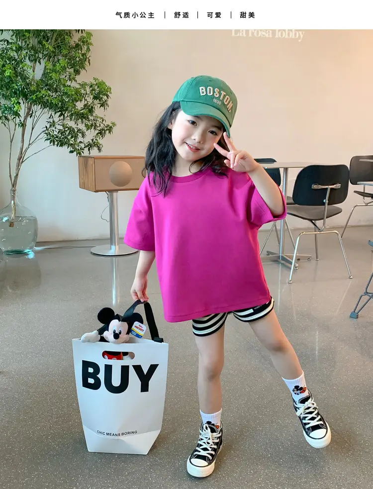 Black T-Shirt for Girls Summer Wear Solid Color — feature 36