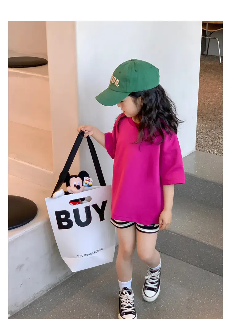 Black T-Shirt for Girls Summer Wear Solid Color — feature 37