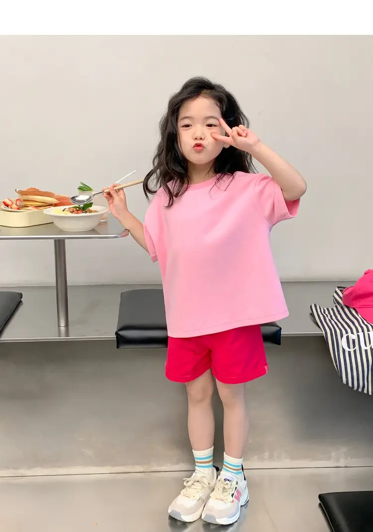 Black T-Shirt for Girls Summer Wear Solid Color — feature 41