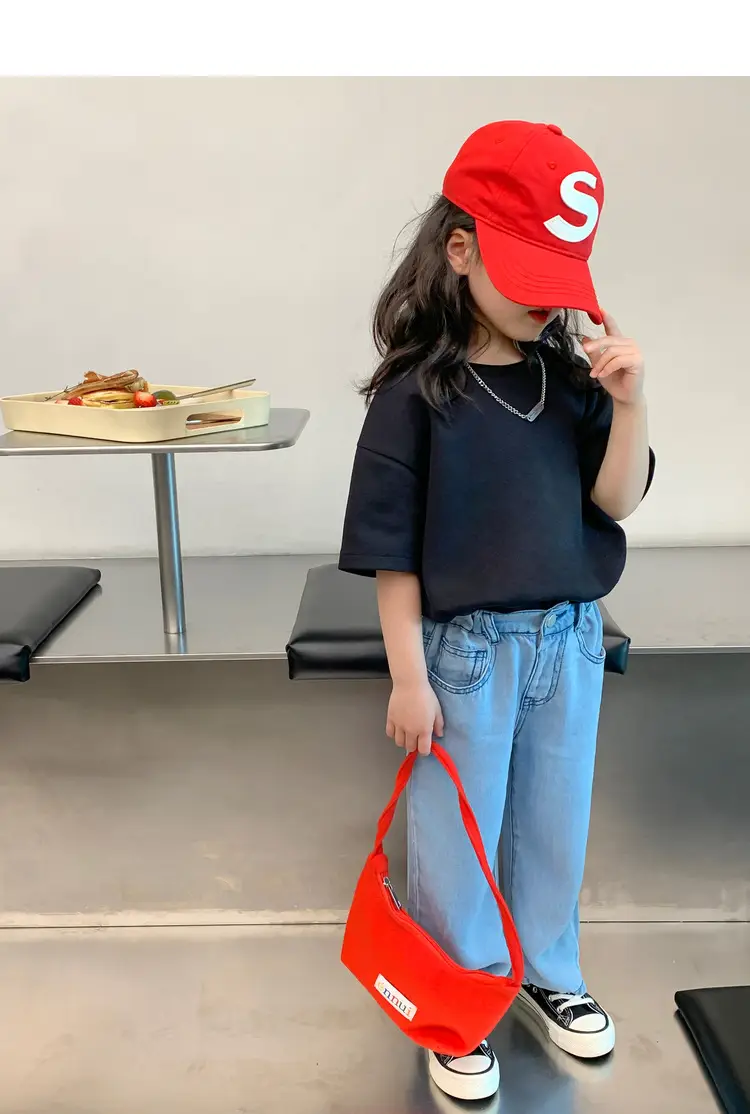 Black T-Shirt for Girls Summer Wear Solid Color — feature 44