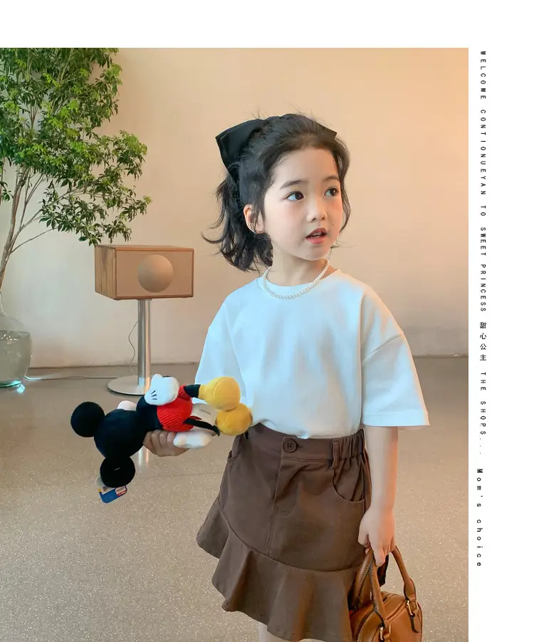 Black T-Shirt for Girls Summer Wear Solid Color — feature 55