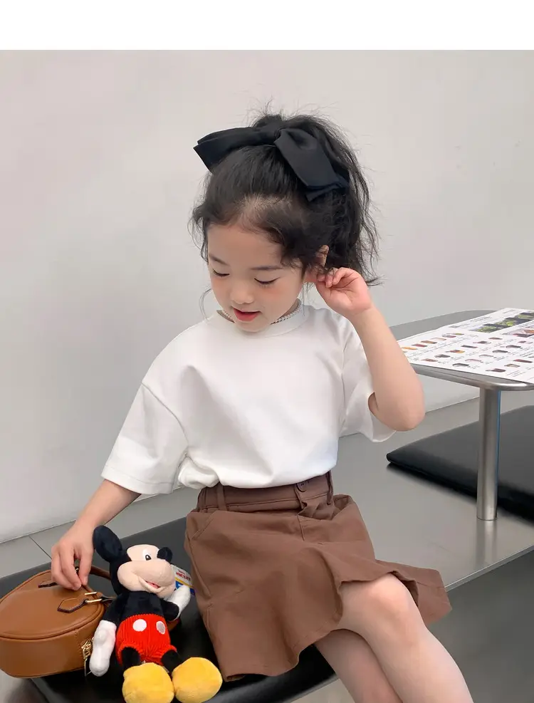 Black T-Shirt for Girls Summer Wear Solid Color — feature 56