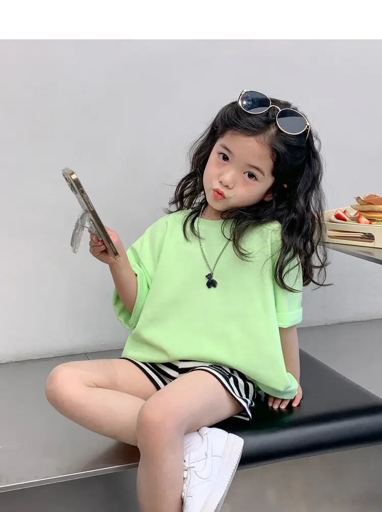 Black T-Shirt for Girls Summer Wear Solid Color — feature 59