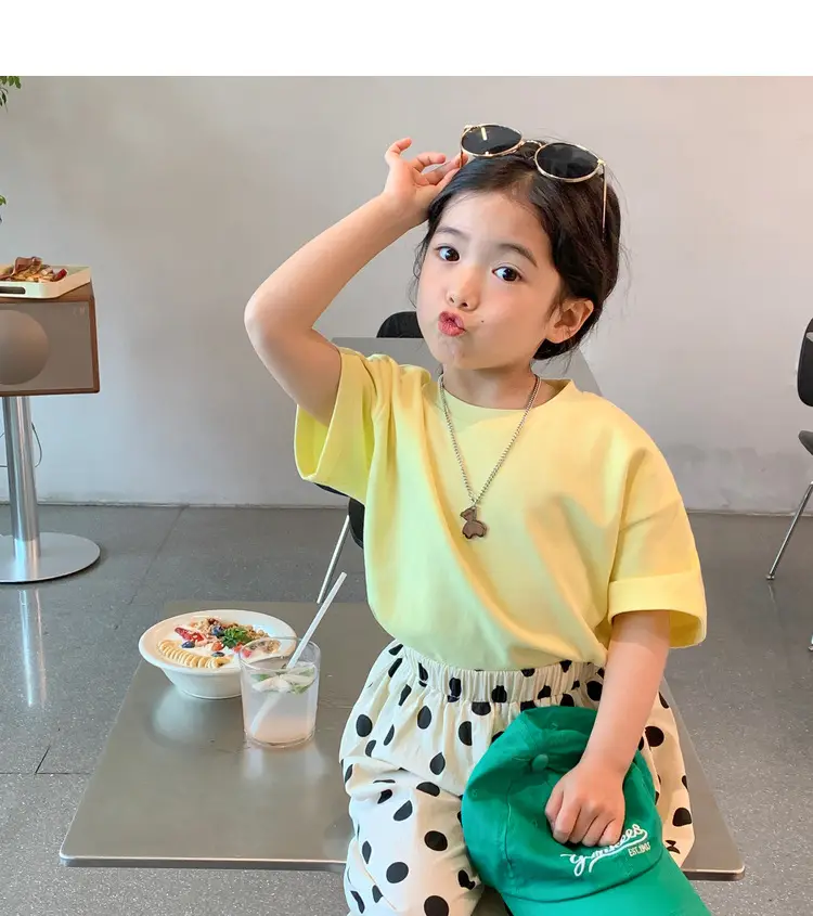Black T-Shirt for Girls Summer Wear Solid Color — feature 63