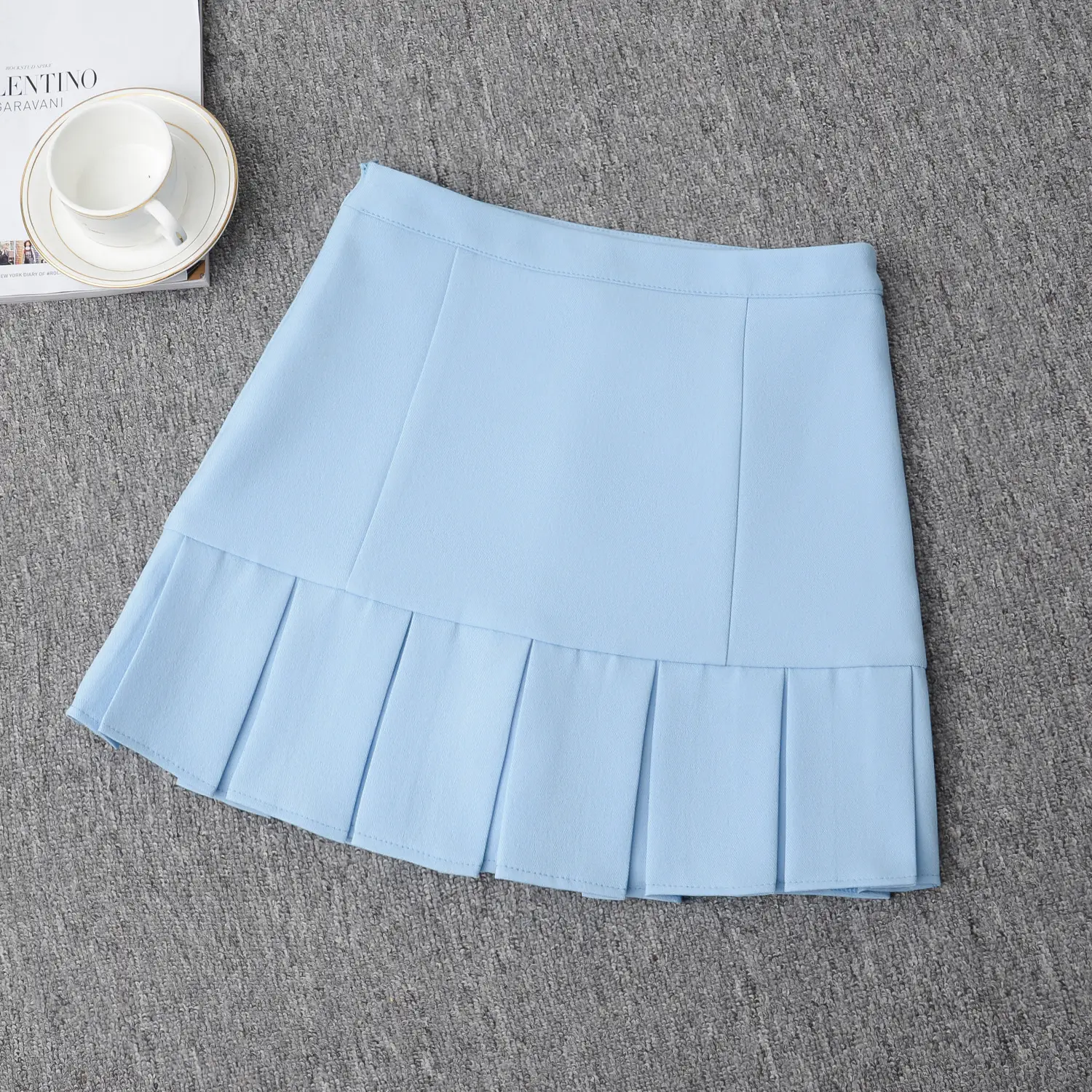 Light Blue Pleated Skirt for Women New College Spring Summer - Image 4