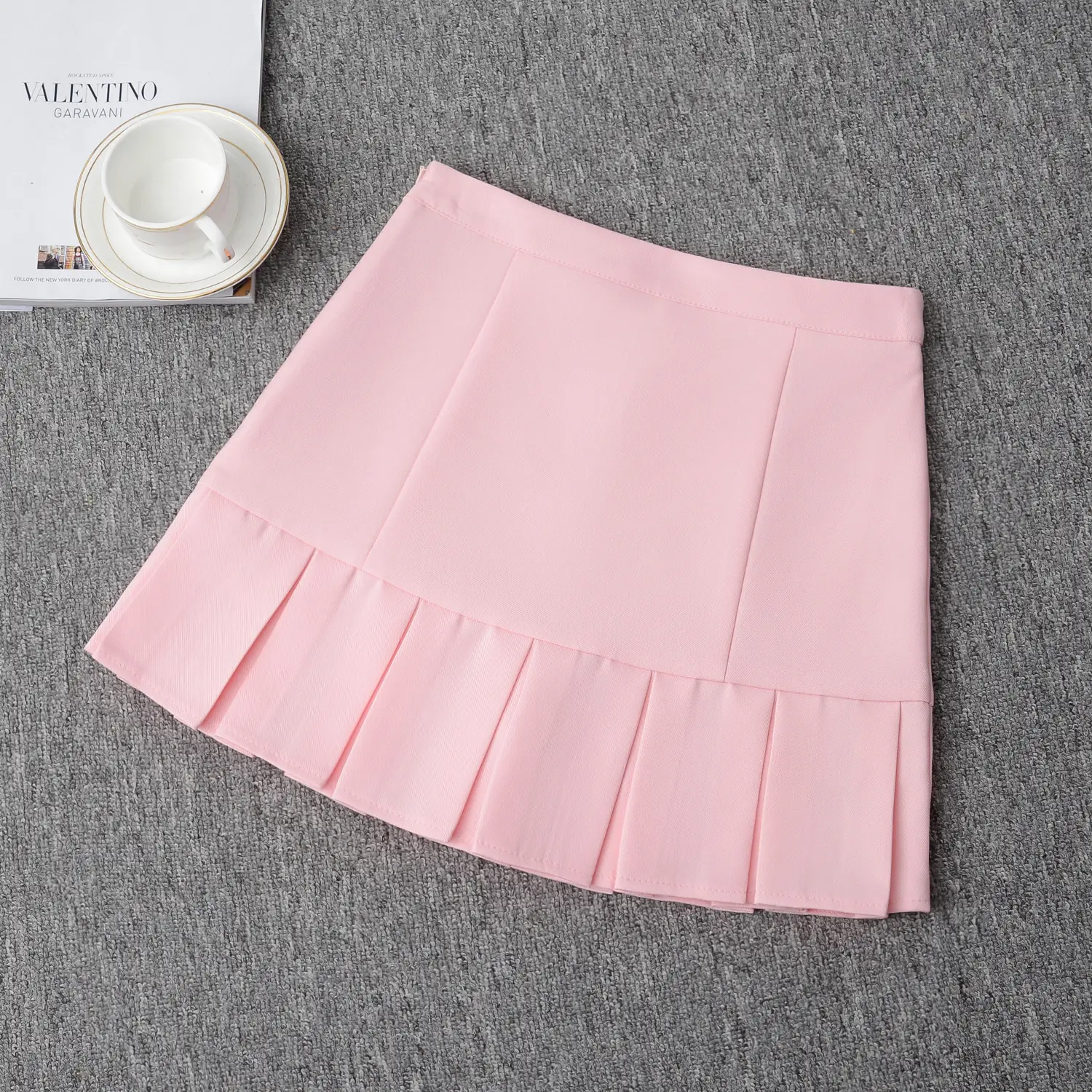 Light Blue Pleated Skirt for Women New College Spring Summer - Image 3