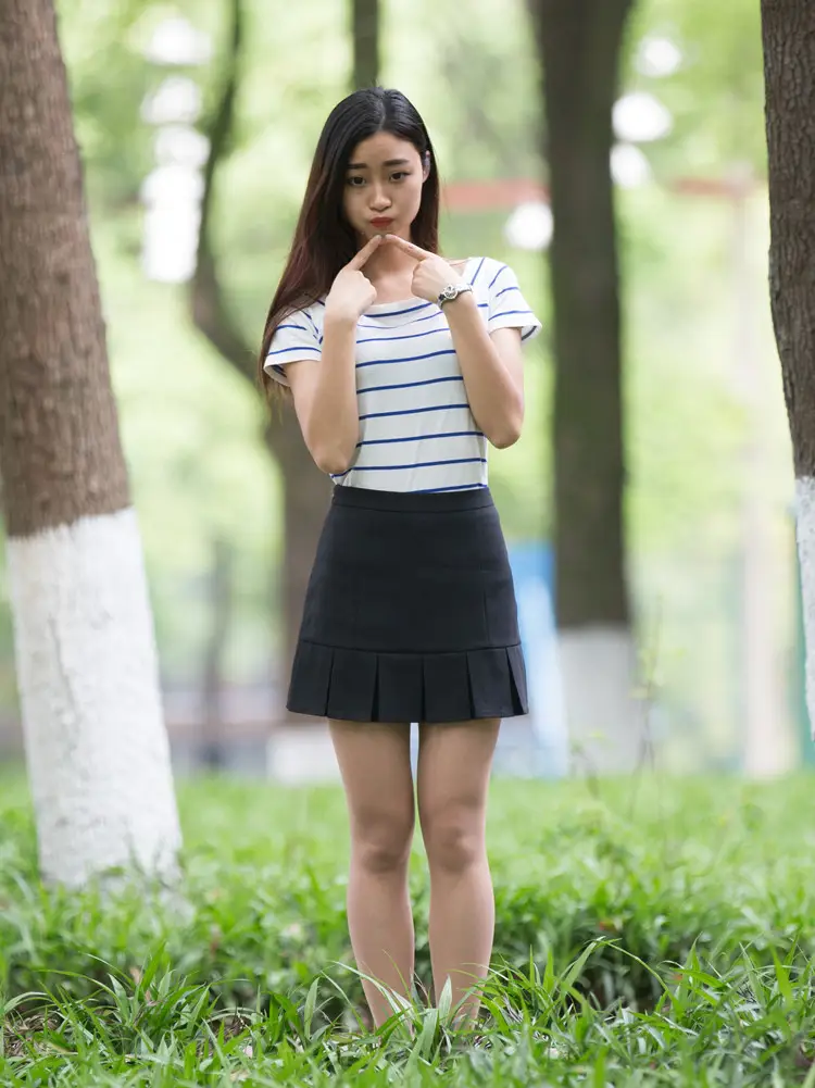 Light Blue Pleated Skirt for Women New College Spring Summer — feature 16