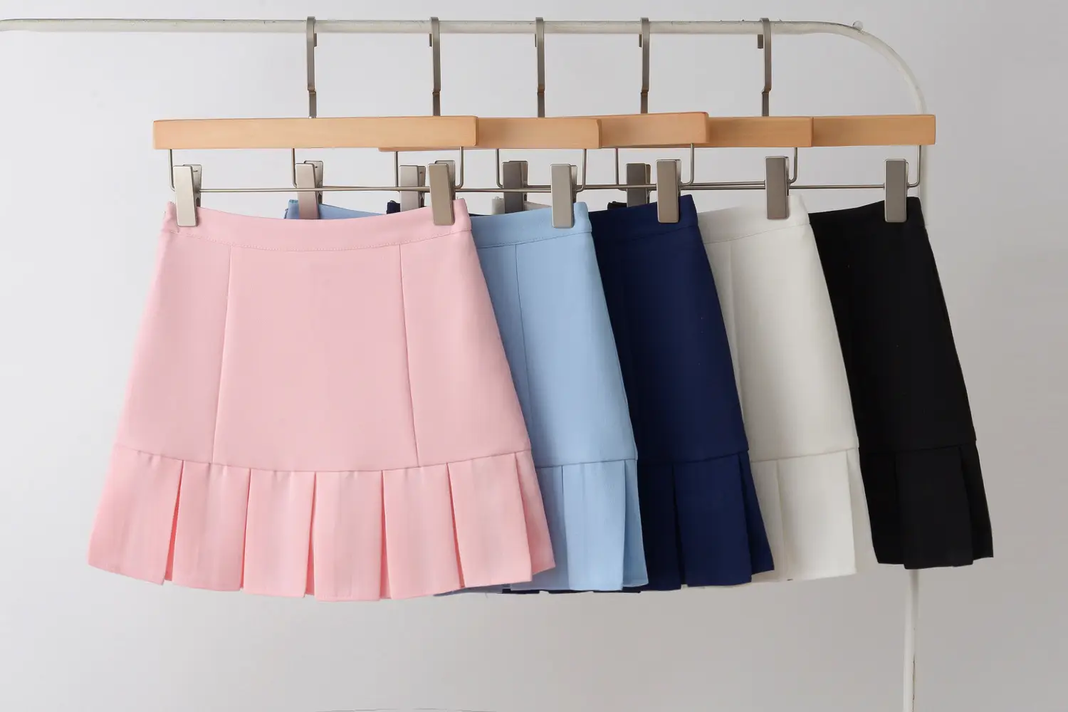 Light Blue Pleated Skirt for Women New College Spring Summer — feature 19