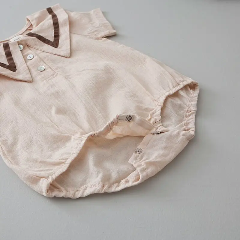 Baby Hooded Cotton Lap Sleeves Jumpsuit Set Brown — feature 35