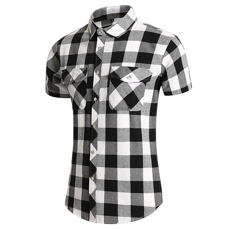 2025 Men Plaid Short Sleeve Shirt Combo Plus Size — feature 10