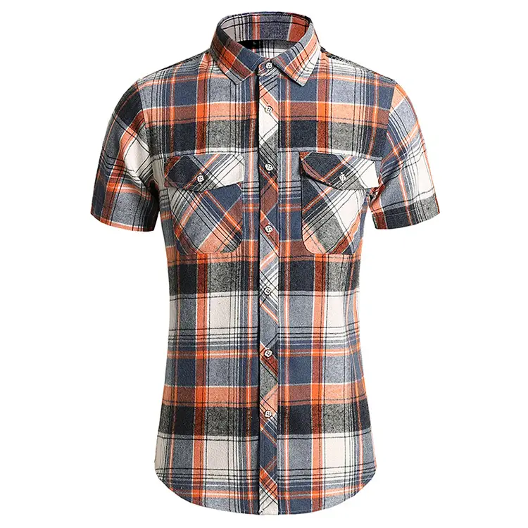 2025 Men Plaid Short Sleeve Shirt Combo Plus Size — feature 12