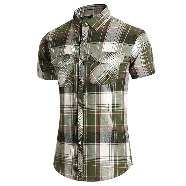 2025 Men Plaid Short Sleeve Shirt Combo Plus Size — feature 16