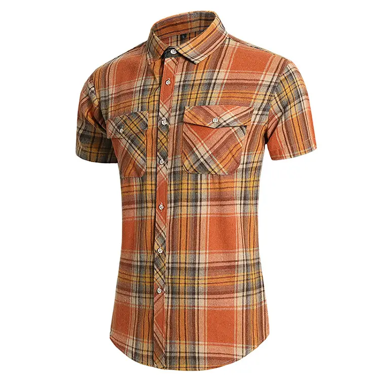 2025 Men Plaid Short Sleeve Shirt Combo Plus Size — feature 22